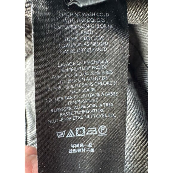 We the Free People Women's Sz 26 Black Button Fly Straight Leg Distressed Jeans - Picture 7 of 10